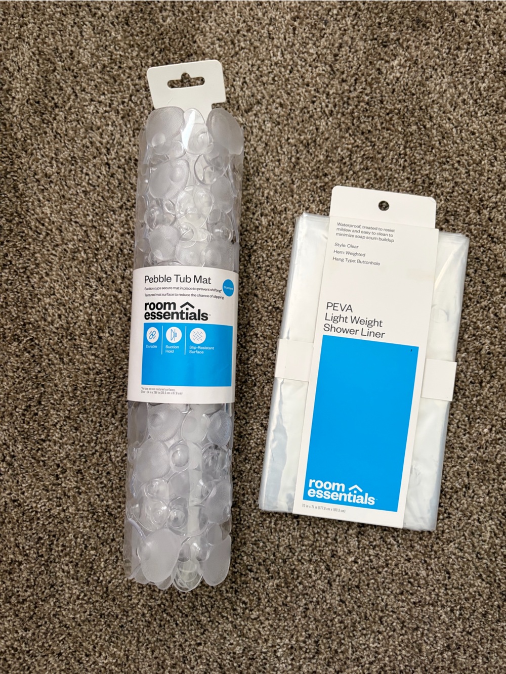 Room Essentials Tub Mat and Shower Liner Set